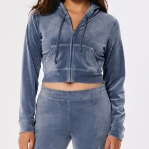 Hollister Velour Cropped Hoodie